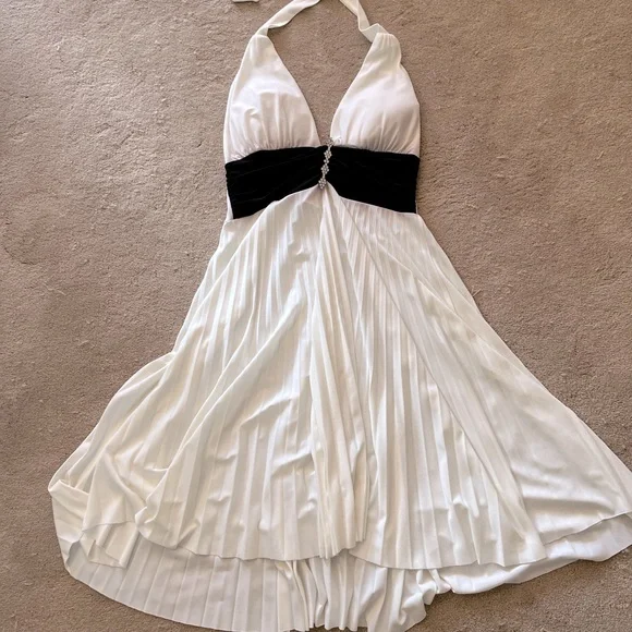 Dresses | White Prom Dress With Black Sash | Poshmark